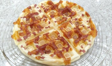 Waffle de grão-de-bico (salgado)