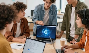 A vibrant team brainstormingAI AUTOMATION