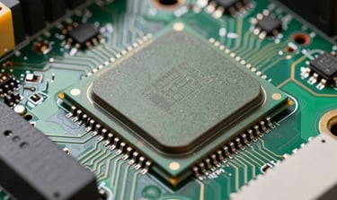 Close-up of industrial hotmelt glue application on packaging line.