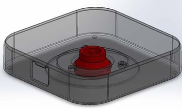 Onderkant basisstation met stroomtoevoer