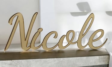 Nome in plexiglass Oro