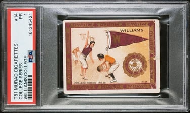 1909 Murad Cigarettes Williams College #14 Rare Basketball Card 1st card