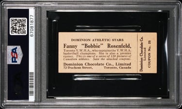 1925 Dominion Chocolate V31 #25 Fanny Bobbie Rosenfeld Basketball Card (back)
