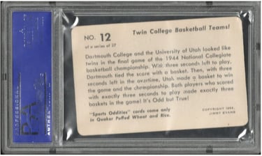 Oddities Sports cards 1950s Dartmouth Utah Basketball
