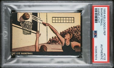1955 Kellogg's PEP #C12 Basketball Hand-Cut Card