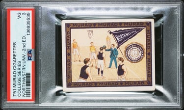 circa 1910-11 Northwestern University 2nd Edition College Basketball card Murad Cigarettes T51