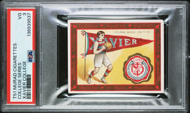 circa 1910 Xavier College Basketball card Murad Cigarettes T51