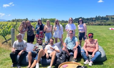 travellers enjoying a winery in new zealand