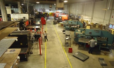 custom stainless steel cabinet production process inside workshop