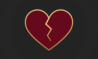 a broken heart with a chain attached to it