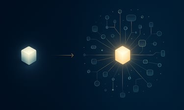 Abstract network graphic illustrating a business ecosystem for an insights article.