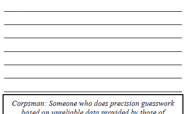 a military joke at the bottom of a page