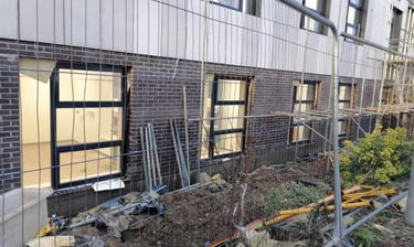 an image of a building being worked on