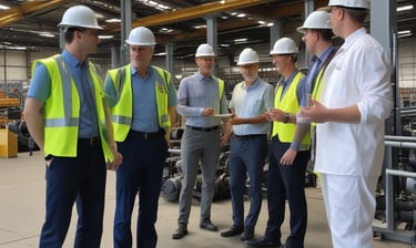 A safety audit being conducted in an industrial setting.