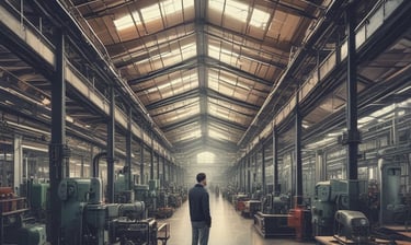 Industrial facility with modern machinery and workers in safety gear.