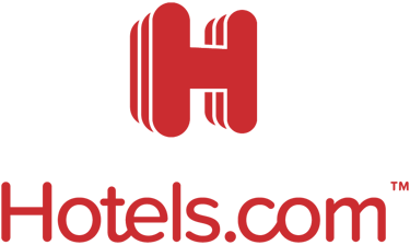 Official Hotels.com logo featuring the red stacked H icon for hotel bookings and travel deals.