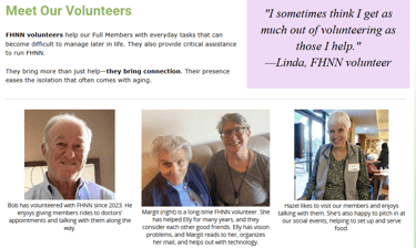 Meet Our Volunteers Page