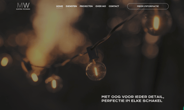 Warm glowing lights by M.W. Elektra Techniek, showcasing electrical expertise