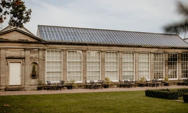 country wedding venue with big windows
