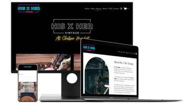 his x hers web design mock up