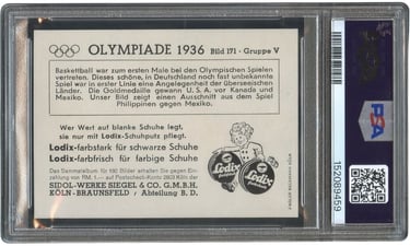1936 Sidol-Werke Siegel & Co Olympiade #171 Basketball Card from Germany (back)