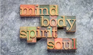 wooden cubes writhe mind  body spirit soll