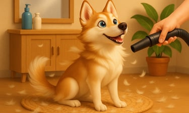 Prestation : Libre service, Mascotte Valkya de M. É câline salon de toilettage 