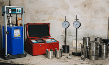 Instrumental para ensayo Proctor y control de compactación de suelos.