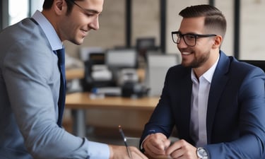 A team of consultants collaborating over a detailed process map in a bright conference room.