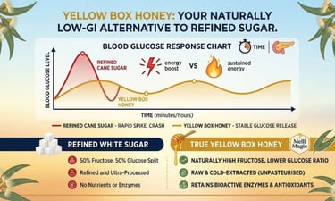 sugar yellow box honey GI comparison infogram