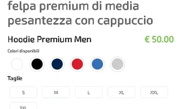 Prezzo felpa con cappuccio pesantezza media premium colr navy