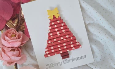 DIY Christmas card with straws