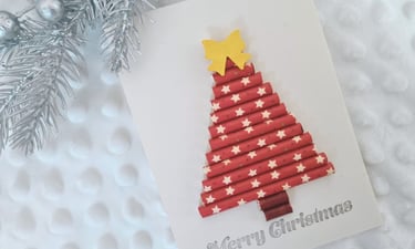DIY Christmas card with straws