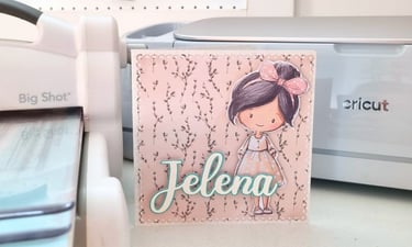 Handmade pastel  greeting card between Sizzix and Cricut Maker