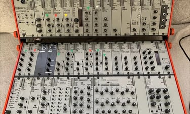 AE (Abused Electronics) Modular synthesizer system.