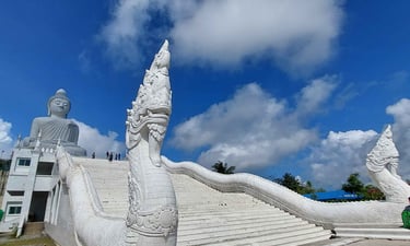Thailand phuket big buddha staircase serpent
