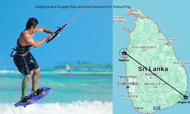 Kite surfing at Arugam Bay