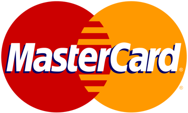 MasterCard credit card logo featuring overlapping red and yellow circles with white text.
