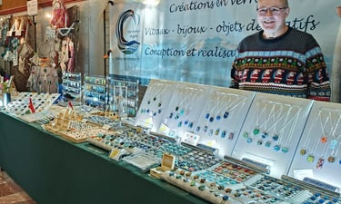 Beautiful glass jewellery stall