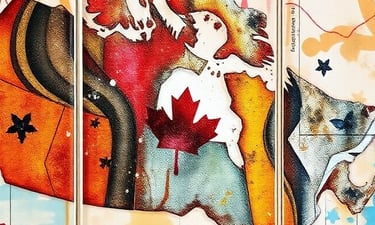 a wall mural of a canadian flag