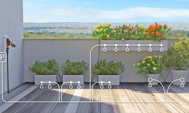 installation d'un réseau d'arrosage pour une terrasse