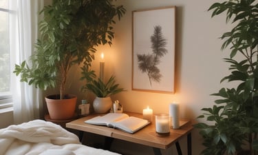 A welcoming mentor guiding a small group in a bright, modern classroom setting.