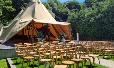 Ceremony and Tipi Blue Acre Weddings North Wales | Han & Stu Wedding Music Duo Blog
