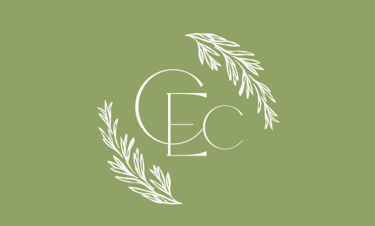 a logo for The Catering Events Consultancy, The CEC with fresh rosemary around the letters