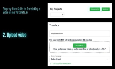 Upload video to verbalate.ai | ToAsia.biz