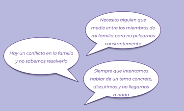 Hay un conflicto en la familia y no sabemos resolverlo”; “