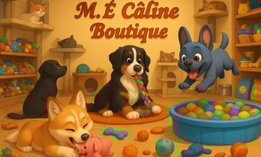 Boutique, Mascottes de M. É câline salon de toilettage 