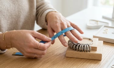 Measuring finger size for knuckle rings using jewelry ring sizing guide