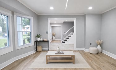 Full home renovation in Manassas, VA with redesigned interior layout, updated flooring, modern
