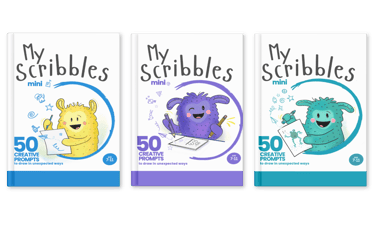 Covers of the three My Scribbles mini books